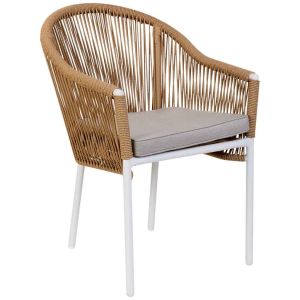 Cadeira em vime bege, com 57x63x84,5 cm de altura