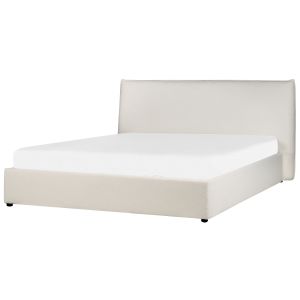 Sommier com arrumação lavaur bouclé branco creme 180 x 200 cm