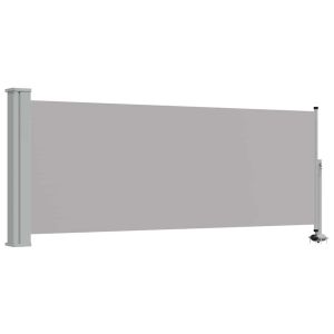 Toldo lateral retrátil para pátio 100x300 cm cinzento