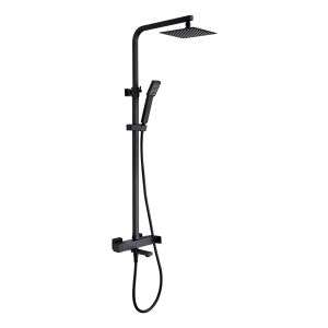 Monocomando para banheira com ducha extensível preto fosco em aço e latão
