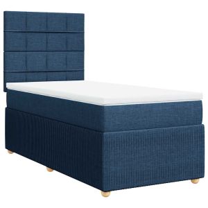 vidaXL cama box spring con colchón tela azul 100x200 cm