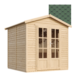 Caseta de jardín de madera Timbela m351fb+h351fbgreen, tejas bituminosas