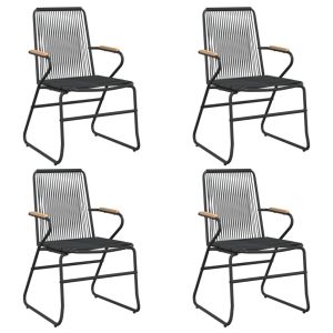 Cadeiras de jardim 4 pcs 58x59x85,5 cm vime de PVC preto