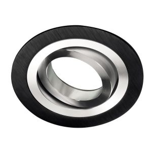 Foco embutido regulável classic redondo preto e alumínio wonderlamp 1xgu10