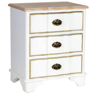 Mesa de cabeceira madeira branca 50x35x60h cm