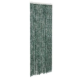 Cortina anti-insetos 90x200 cm chenille verde e branco