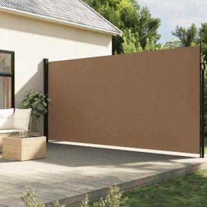 Toldo lateral retrátil 220x600 cm cinzento-acastanhado egw470529