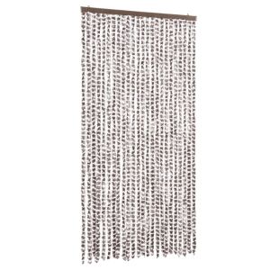 Cortina anti-insetos 100x200cm chenille cinza-acastanh./branco