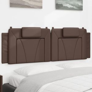 Almofadão de cabeceira 160 cm couro artificial castanho ptob5555