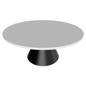 Artù black - mesa de jantar ⌀120 cm base de metal madeira laminada-branco