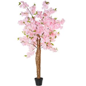Cerejeira artificial rosa de 180 cm com 4 troncos.