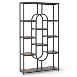 Biblioteca - helloshop26 - 5 níveis - design oval - armazenamento aberto -