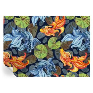 Papel de parede vinílico padrões de peixe 208x146 tulup