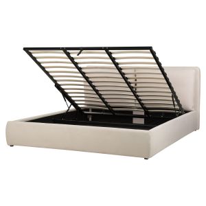 Sommier com arrumação bajonna tecido creme claro 180 x 200 cm