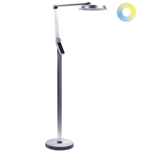 Candeeiro de pé LED carina com regulador de intensidade metal prateado