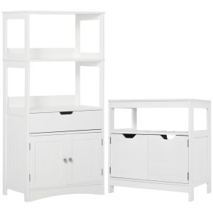 Conjunto móveis casa de banho 60x33x122.5 cm mdf color blanco kleankin