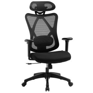 Cadeira de escritório poliéster, espuma, nylon e metal preto 67x64x127 cm