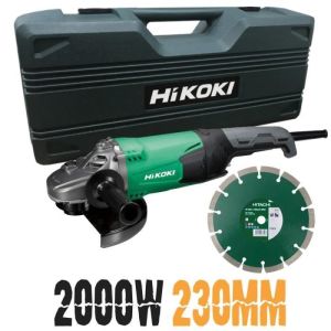 Moedor hikoki 2200w de 230 mm com caixa e disco