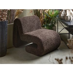 Poltrona longa marrom encaracolada 58x85x62 cm