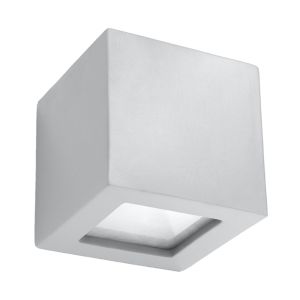 Lámpara de pared leo 1 gris cerámica/vidrio 14x14x14cm