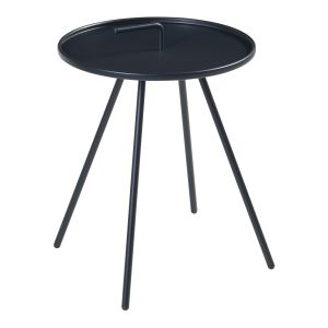 Mesa de terraço fosen redonda com pega de aço - preta [en.casa]