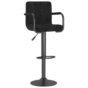 vidaXL taburete de cocina de terciopelo negro