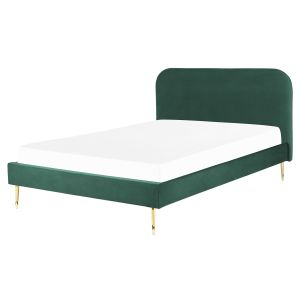 Cama veludo flayat 160 x 200 cm verde esmeralda
