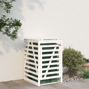 Abrigo para caixote do lixo 84x90x128,5 cm pinho maciço branco pt1603