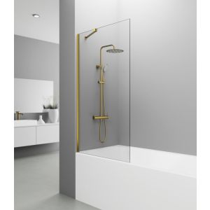 Painel fixo de banheira screen 150x85cm ouro + braço ajustável
