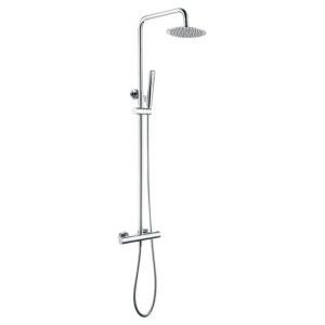 Coluna de duche extensível, chuveiro termostático extraplano, cor cromado