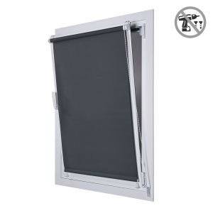 Estores opaco easyfix, estore de rolo instalação sem furar cinza 75 x 180cm