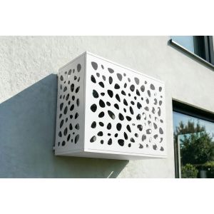 Tampa para ar condicionado aneto sunny em alumínio branco com painel inferi