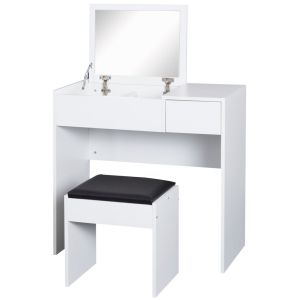 Toucador 80x40x79cm placa de partículas color blanco Homcom, casa - quarto