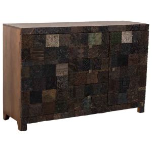 Aparador em madeira castanha, 152x48x102h cm