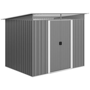 Abrigo de jardim 260x194x179/200 cm aço galvanizado color gris Outsunny