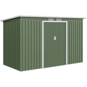 Abrigo de jardim 280x130x172cm aço galvanizado e pp color verde Outsunny