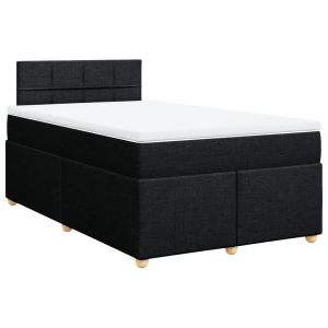 vidaXL cama box spring con colchón tela negro 120x200 cm