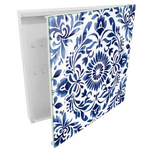 Caixa para chaves de vidro 30x30x5, abertura à direita branca