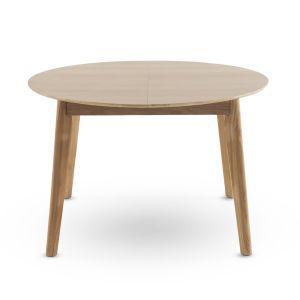 Mesa extensível com 120/150cm de diâmetro, pés em madeira de, 120x120x75cm