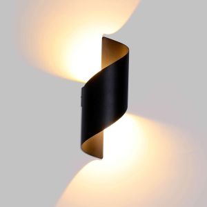 Luminária de parede alumínio impermeável 12 w preto