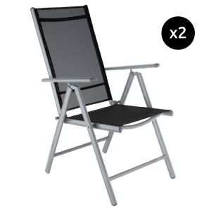 2 cadeiras de jardim dobráveis em alumínio
