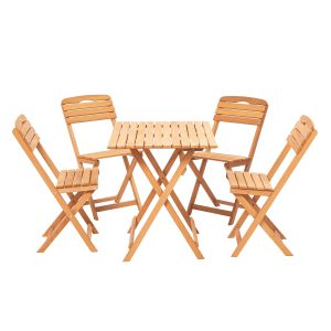 Wellhome 5p conjunto de mesa e cadeiras de jardim 80x72x60 cm