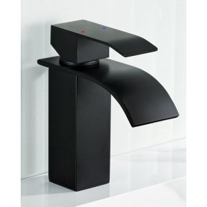 Robinet de banheiro - anycee max - misturador preto - aço inox - bico cacho