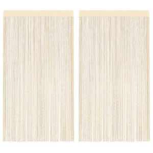 Cortinas de fios 2 pcs 100x250 cm creme