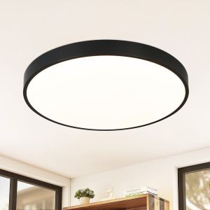 Nettlife LED painel de luz de teto casa de banho redonda plana preto 17w