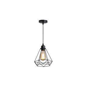 Candeeiro suspenso jabrey de design moderno em metal preto, 20,5 x 25 cm