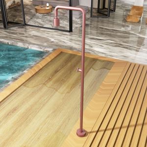 Chuveiro para piscina pool em aço inox rosa coral | poolimex