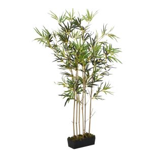 vidaXL árbol de bambú artificial con 368 hojas verde 80 cm