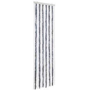 Cortina anti-insetos 56x200 cm chenille cinzento e branco