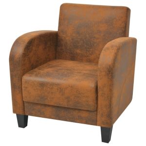 Poltrona em camurça artificial castanho ewg1308